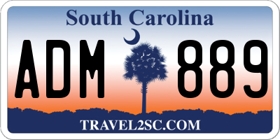 SC license plate ADM889