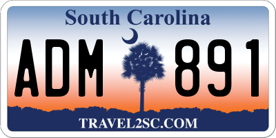 SC license plate ADM891