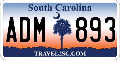 SC license plate ADM893