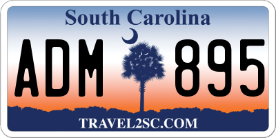 SC license plate ADM895