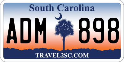 SC license plate ADM898