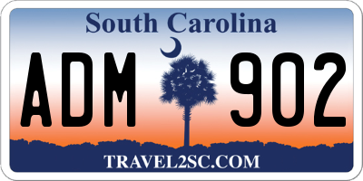 SC license plate ADM902