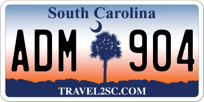 SC license plate ADM904
