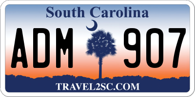 SC license plate ADM907