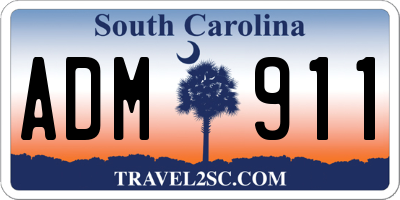 SC license plate ADM911