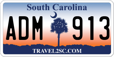SC license plate ADM913
