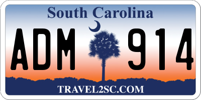 SC license plate ADM914