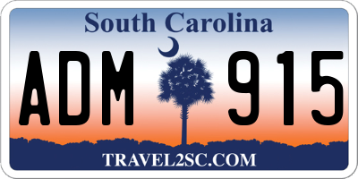SC license plate ADM915