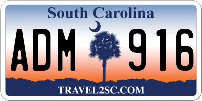 SC license plate ADM916