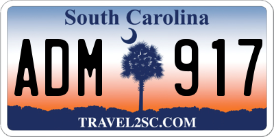 SC license plate ADM917
