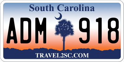 SC license plate ADM918