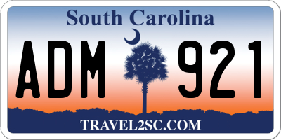 SC license plate ADM921