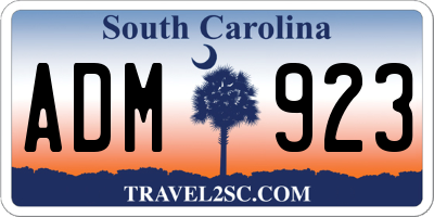 SC license plate ADM923