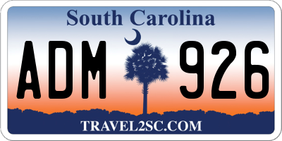 SC license plate ADM926