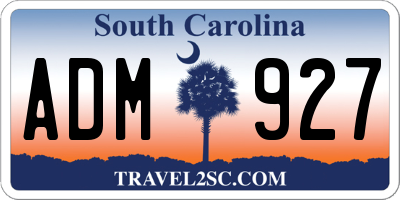 SC license plate ADM927