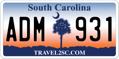 SC license plate ADM931
