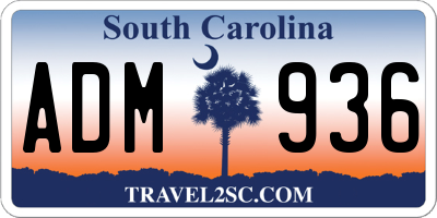SC license plate ADM936