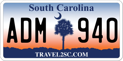 SC license plate ADM940