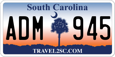 SC license plate ADM945