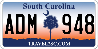 SC license plate ADM948