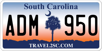 SC license plate ADM950