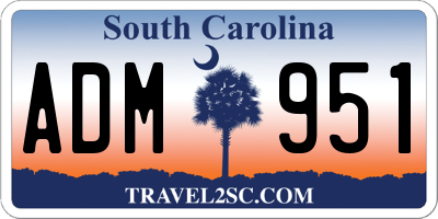 SC license plate ADM951