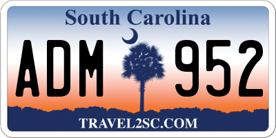 SC license plate ADM952