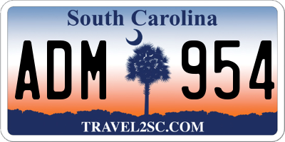 SC license plate ADM954