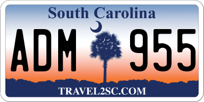 SC license plate ADM955