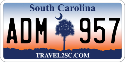 SC license plate ADM957