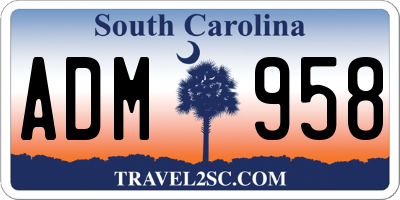 SC license plate ADM958