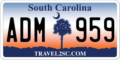 SC license plate ADM959