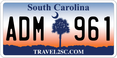 SC license plate ADM961