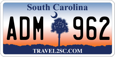SC license plate ADM962
