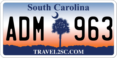 SC license plate ADM963
