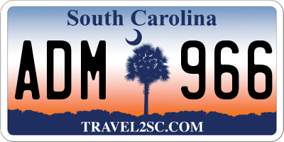 SC license plate ADM966