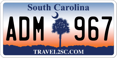 SC license plate ADM967