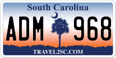 SC license plate ADM968