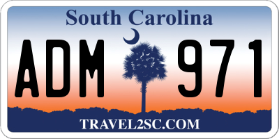 SC license plate ADM971
