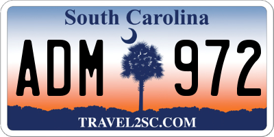 SC license plate ADM972