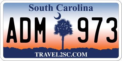 SC license plate ADM973