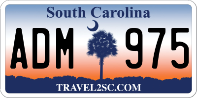SC license plate ADM975