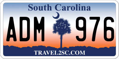 SC license plate ADM976