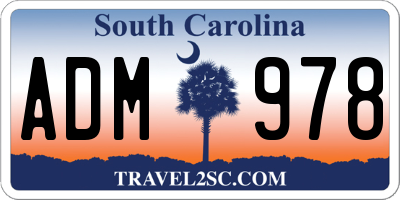 SC license plate ADM978