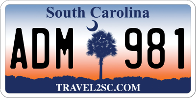 SC license plate ADM981