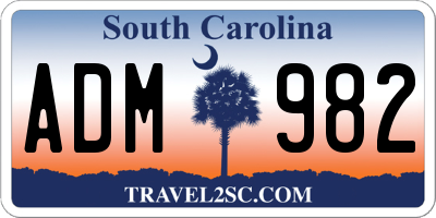 SC license plate ADM982