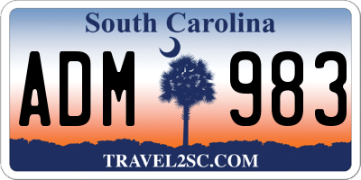 SC license plate ADM983