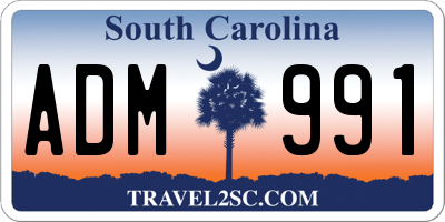 SC license plate ADM991