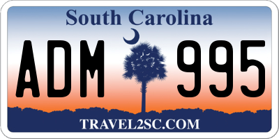 SC license plate ADM995
