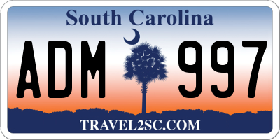 SC license plate ADM997